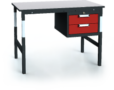 Pracovní stůl alsor UNI - deska - podvěsný kontejner 681 - 1037 x 1200 x 700